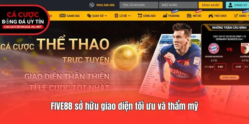 FIVE88 sở hữu giao diện tối ưu và thẩm mỹ